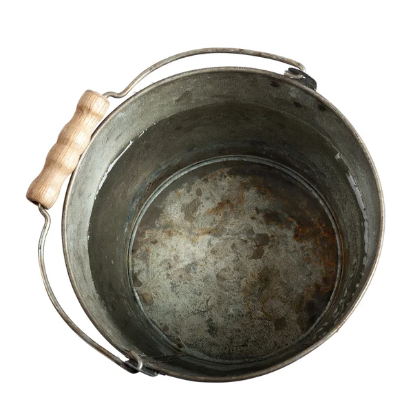 Rusty bucket of water with clipping path — Stock Photo, Image