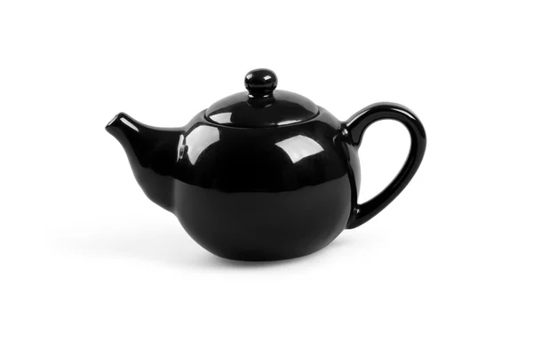 Dzbanek do herbaty czarnej na białym tle — Zdjęcie stockowe