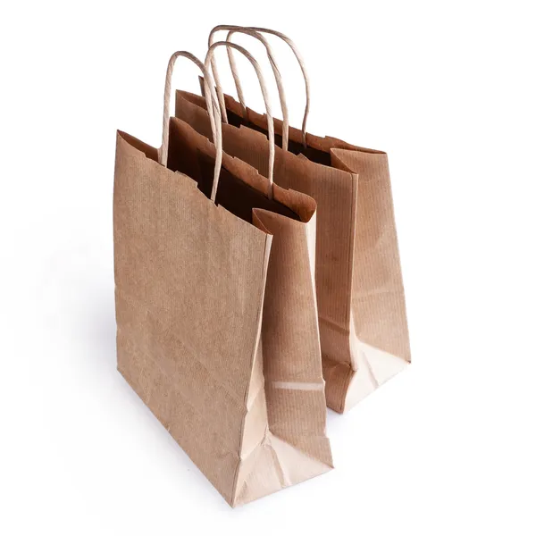 Two paper bags on white background — Stock Photo, Image