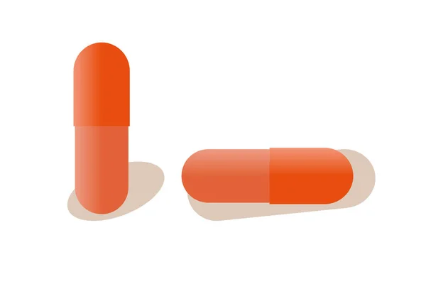 Cápsulas vermelhas. Imagem vetorial simples de pílulas, elemento para design. —  Vetores de Stock