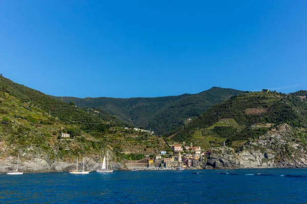 Мирный Вид Манаролу Cinque Terre Италии Моря — стоковое фото