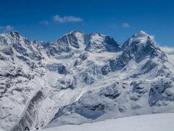 Alpine Gipfel Und Gletscher Skigebiet Piz Corvatsch — Stockfoto