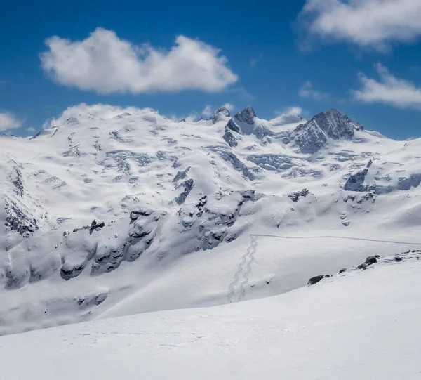 Alpine Gipfel Und Gletscher Skigebiet Piz Corvatsch — Stockfoto