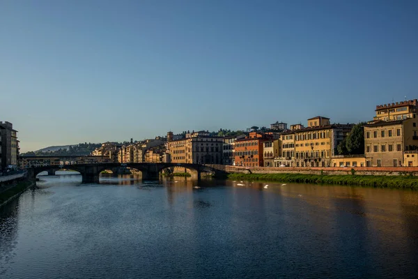 Uma Vista Ponte Vecchio Florença Início Manhã — Fotografia de Stock