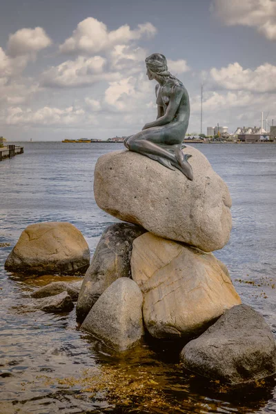 The statue of the little mermaid in Copenhagen