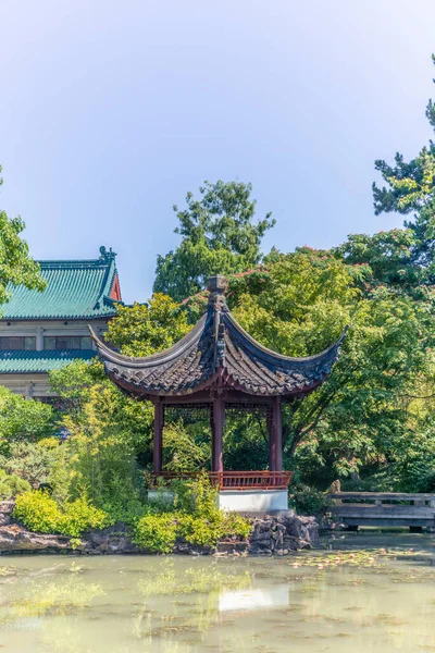 Architektonische Details Eines Klassischen Chiense Gartens Vancouver Sommer — Stockfoto
