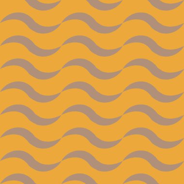 Sarı soyut dalgalar kusursuz tekrarlanan desen baskısı