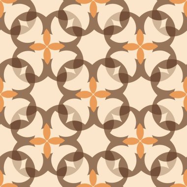 Kahverengi, turuncu ve kapalı beyaz retro vektör pürüzsüz tekrar iz arkaplanı