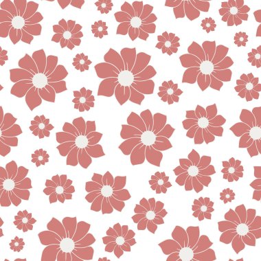 El çizimi çiçek vektörü pürüzsüz tekrar baskı arkaplanı