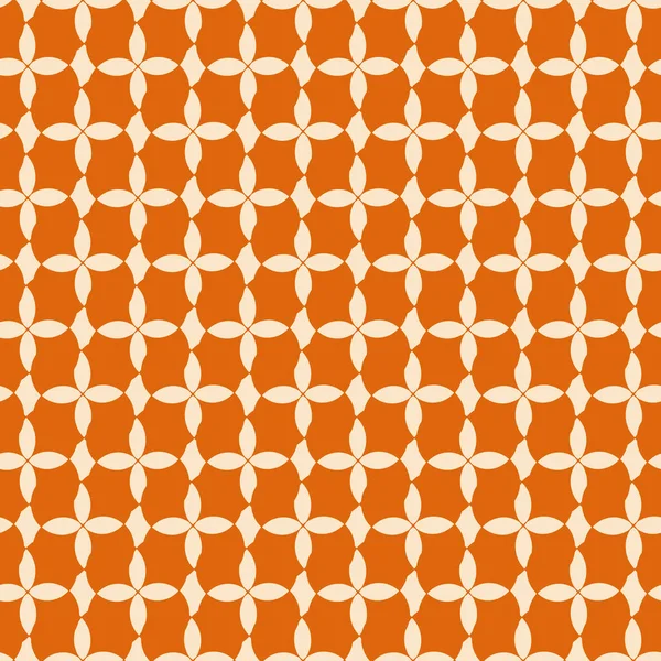 Laranja, off white simples retro trevo padrão com textura vetor sem costura padrão de impressão de fundo — Vetor de Stock