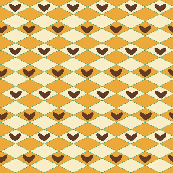 Retro colored wieber with hearts repeat pattern print background — Stock Vector