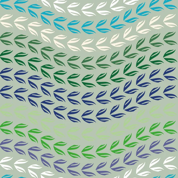 Feuilles fluides dans beaucoup de couleurs vectorielles sans couture motif imprimé arrière-plan — Image vectorielle