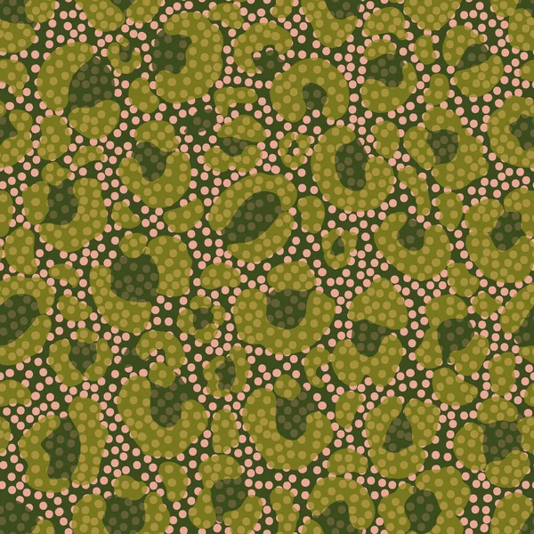 Djurtryck med prickad bakgrund vektor sömlös upprepa mönster utskrift bakgrund — Stock vektor