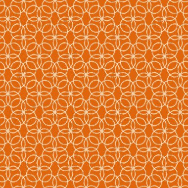 Turuncu ve kapalı beyaz iz sürme süslemesi kusursuz tekrarlanan iz arkaplanı