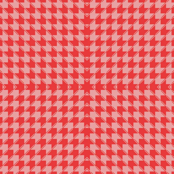 빨강 en pink Houndstooth pattermless repeuse pattern print background — 스톡 벡터