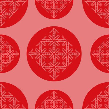 Çapraz dikişli kırmızı ve pembe desenli kusursuz arka plan