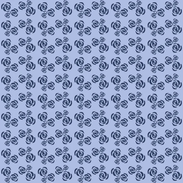 Handpainted blue roses seamless repeat pattern print background — Stock vektor