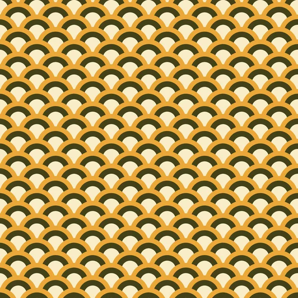 Scallop retro coloured seamless repeat pattern print background — 스톡 벡터