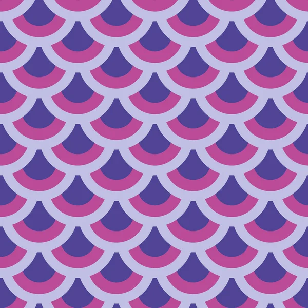 Scallop retro coloured seamless repeat pattern print background — стоковый вектор