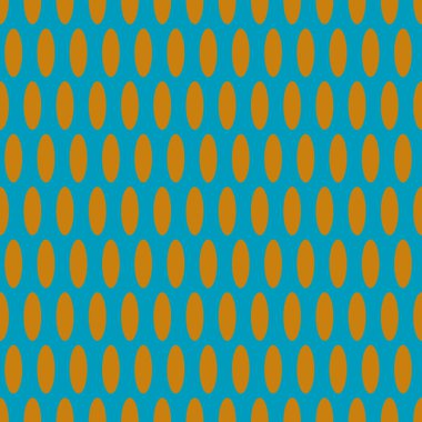 Turkuaz arka planda sarı turuncu ovalar pürüzsüz tekrarlanan desen izi