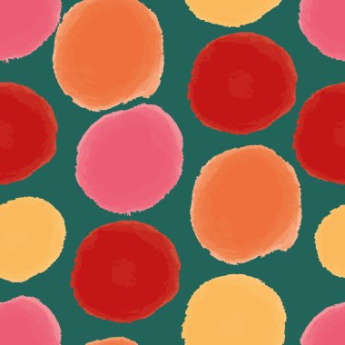 Renkli elle boyanmış noktalar vektörsüz tekrarlanan iz arkaplanı