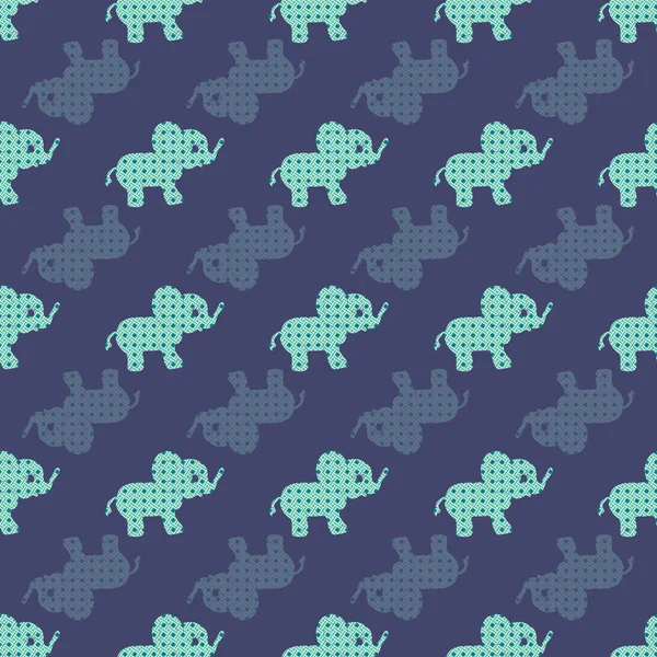 Vyplněno vzorem sloní vektor bezproblémové opakování vzor tisk pozadí — Stockový vektor