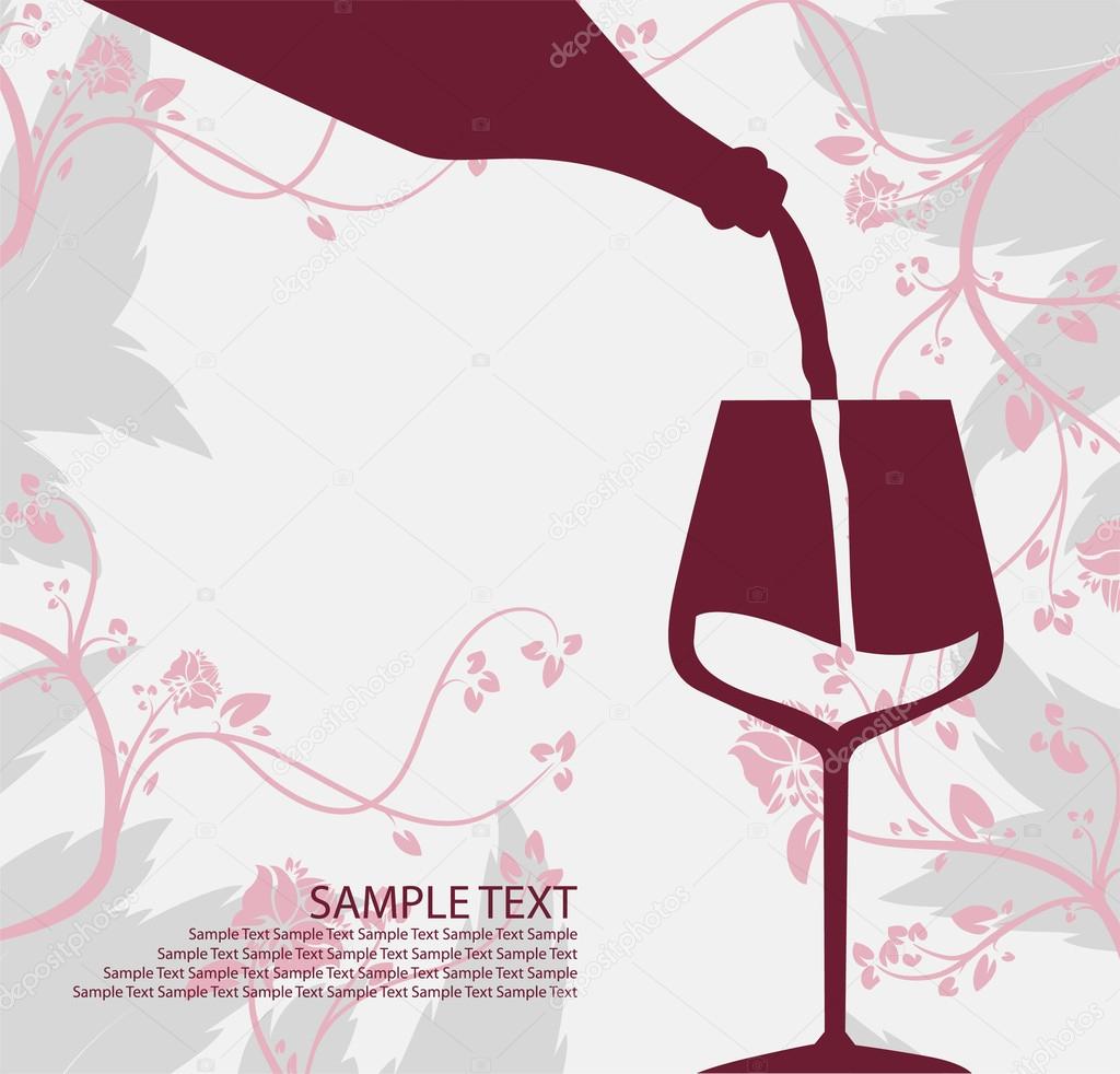 Pouring wine concept. Sample text