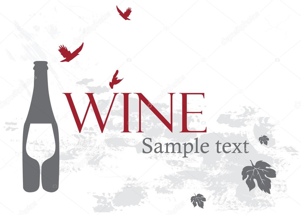 Wine list. Sample text. Pouring wine concept