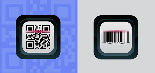 Qr-code en barcode vastleggen — Stockvector