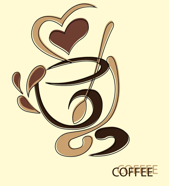 Coffee sign (also available jpeg version of this image without text) — Stock Vector