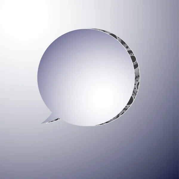 Vector illustratie van Witboek gekerfd uit ronde tekstballon. tandrad als achtergrond — Stockvector