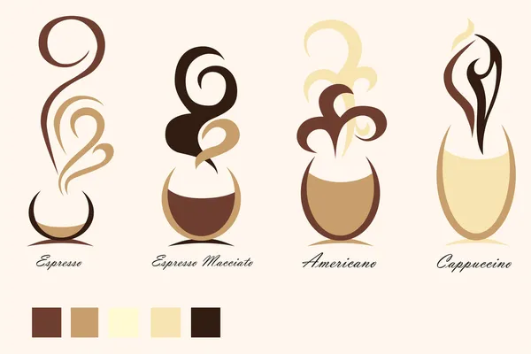 Une tasse de café. Logos. Menu Design — Image vectorielle
