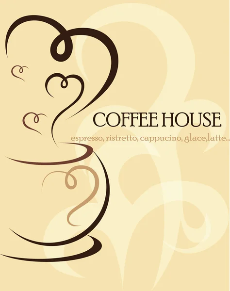 Une tasse de café. Logos. Menu Design — Image vectorielle