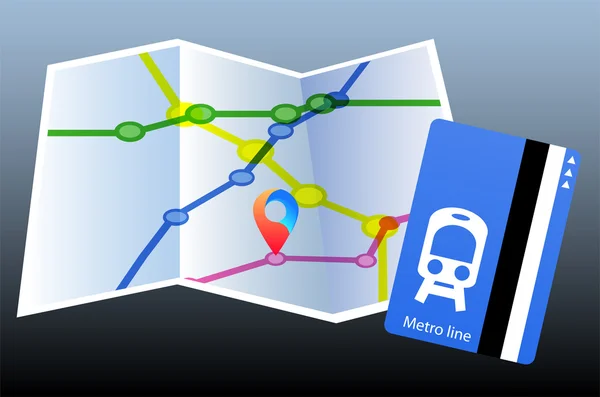 Map. Metro line. Pointer — Stock Photo, Image