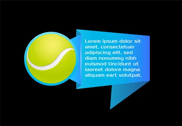 Vector icono de bola y origami. Tenis — Archivo Imágenes Vectoriales