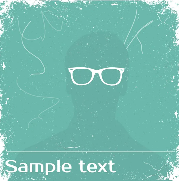 Διάνυσμα άνδρας με γυαλιά. δείγμα κειμένου — Διανυσματικό Αρχείο