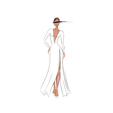 Beyaz elbiseli bir kız. Raster gelin