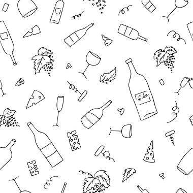 Kusursuz bir arka plan. Şarap şişesi, karalama