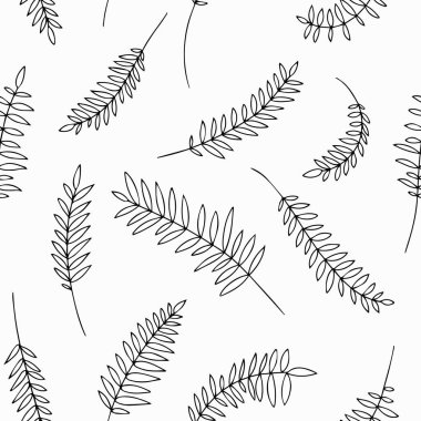 Kusursuz bir arka plan. Tropikal yapraklar gibi çizilmiş