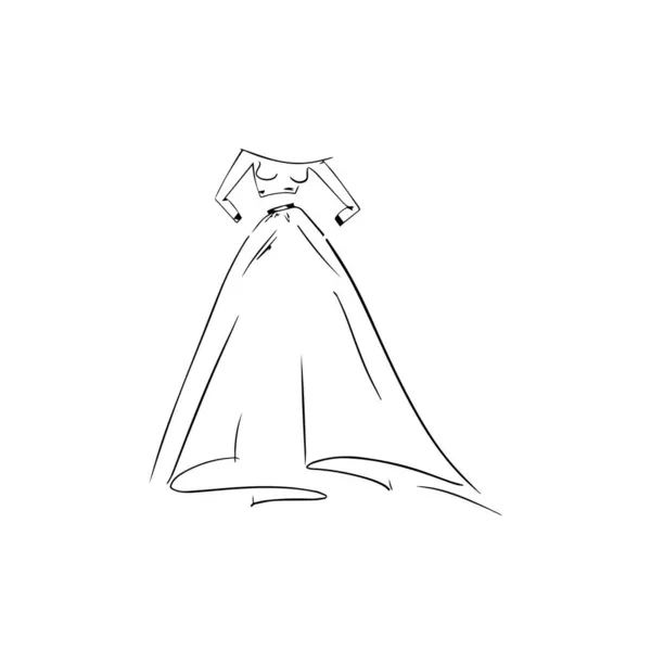 Векторний Ескіз Весільна Сукня Довгими Ногами — стоковий вектор