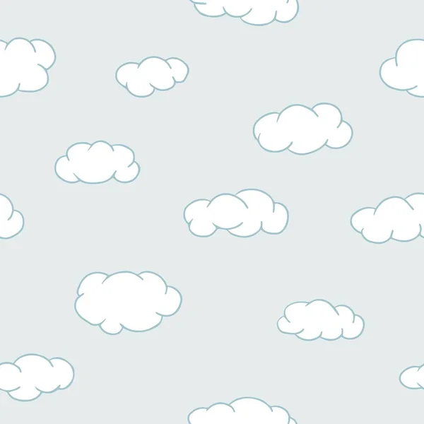Fondo sin costura vectorial. Nubes azules en el cielo — Vector de stock