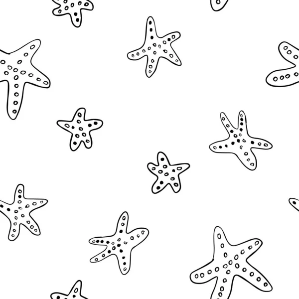 Vector seamless background. Starfishes isolated on white background — Stockový vektor
