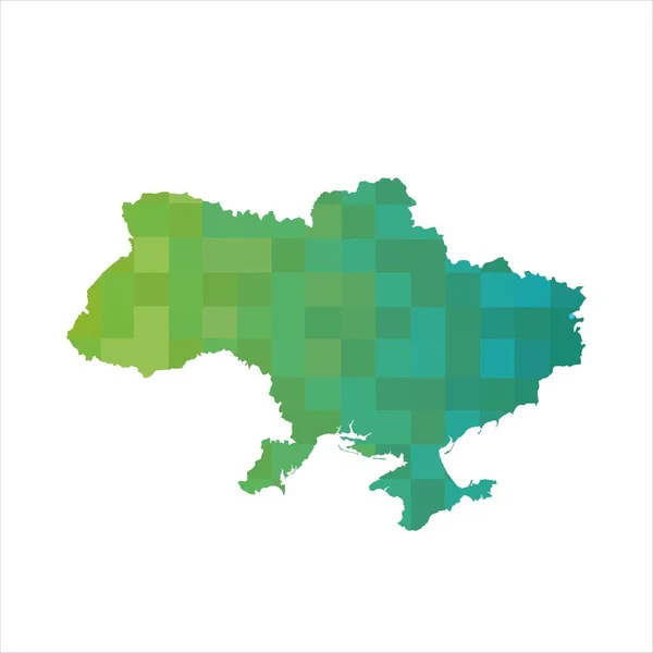 Oekraïne vector geïsoleerde kaart met groene verloop — Stockvector
