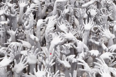 cehennemden - önünde beyaz Budist tapınağı, wat rong khun, Tayland Budist mimari el