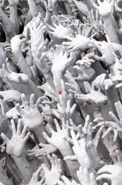 cehennemden - önünde beyaz Budist tapınağı, wat rong khun, Tayland Budist mimari el