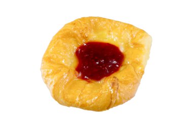 Beyaz arka planda Danimarka pastası