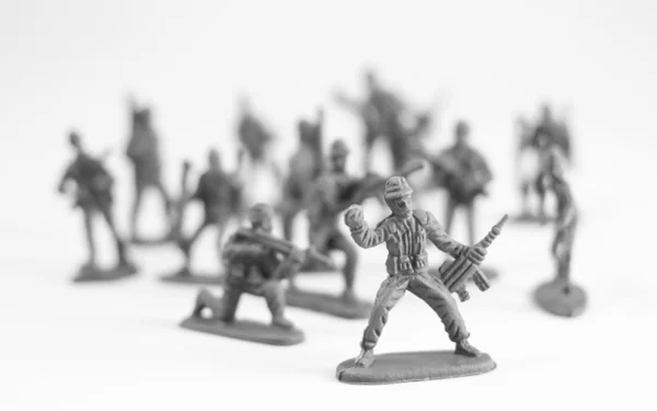 Juguete soldado en blanco — Foto de Stock