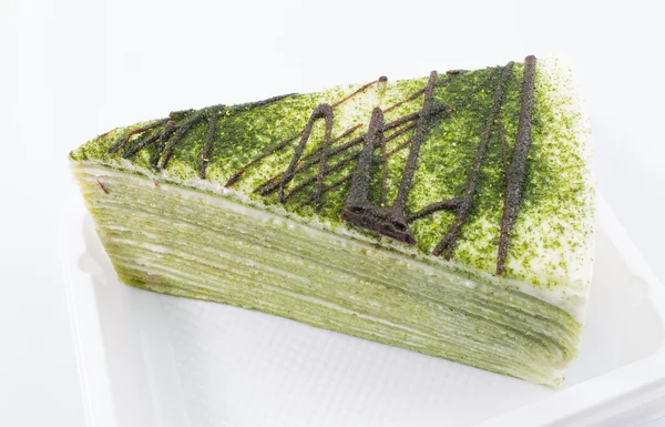 Torta di crepe di tè verde — Foto Stock