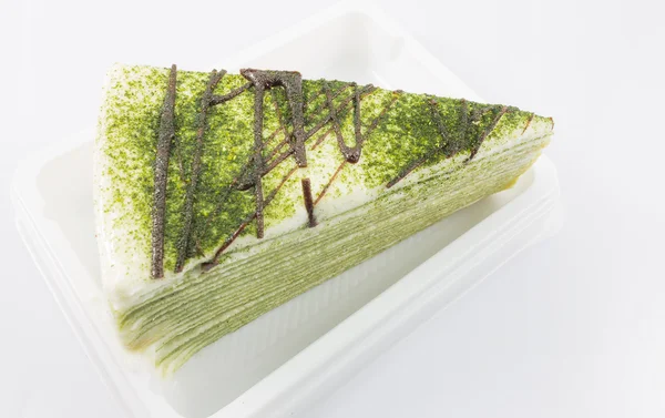 Torta di crepe di tè verde — Foto Stock