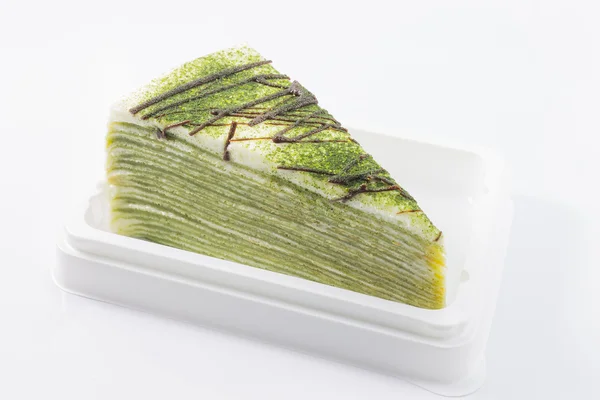 Green Tea Crepe Cake — Stock Photo, Image